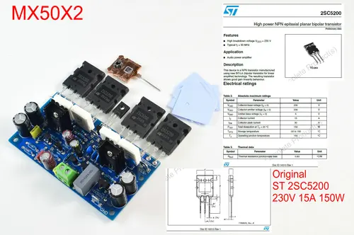 듀얼 채널 오디오 파워 앰프 보드, HiFi 스테레오 앰프, MX50X2 200W8R, 2 개 2