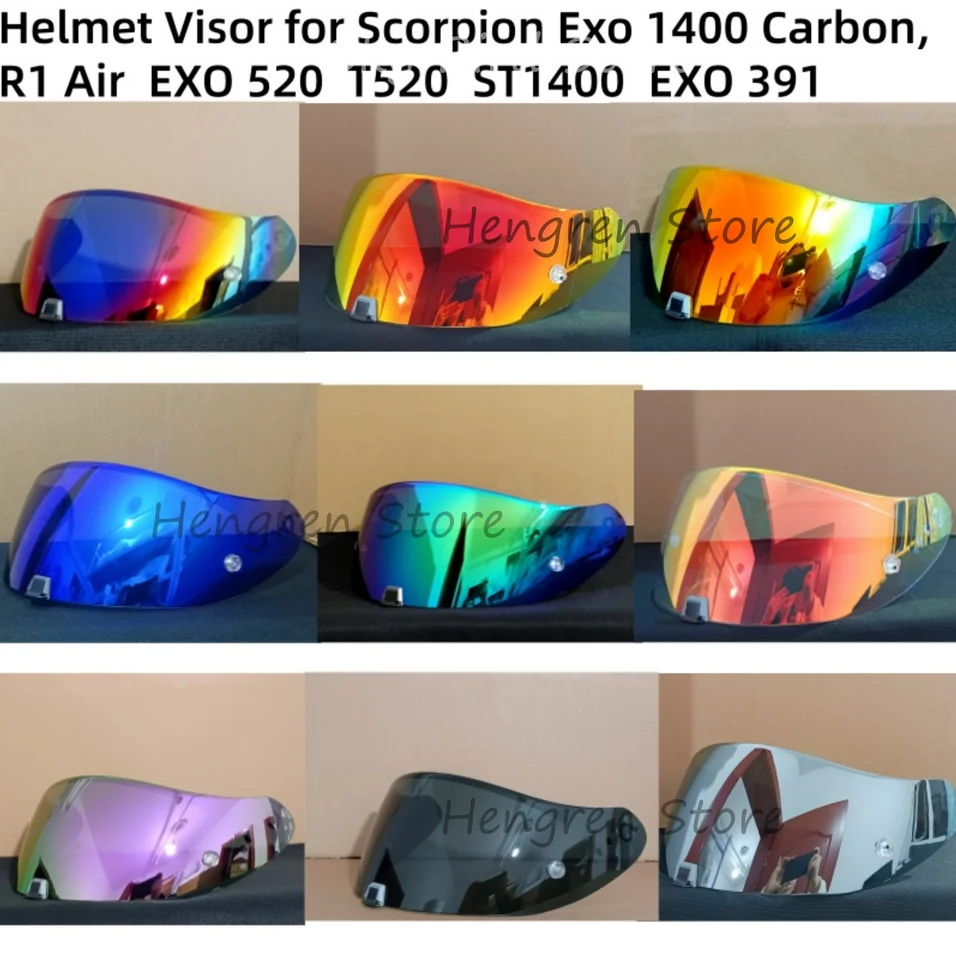Helmen Vizier Voor Scorpion Exo 1400 Carbon, R1 & EXO 520 EXO 391 Motorhelm Lens Vizier Plating Uv Bescherming Lens Helmen Vizier Voor Scorpion Exo 1400 Carbon, R1 & EXO 520 EXO 391 Motorhelm Lens Vizier Plating Uv Bescherming Lens