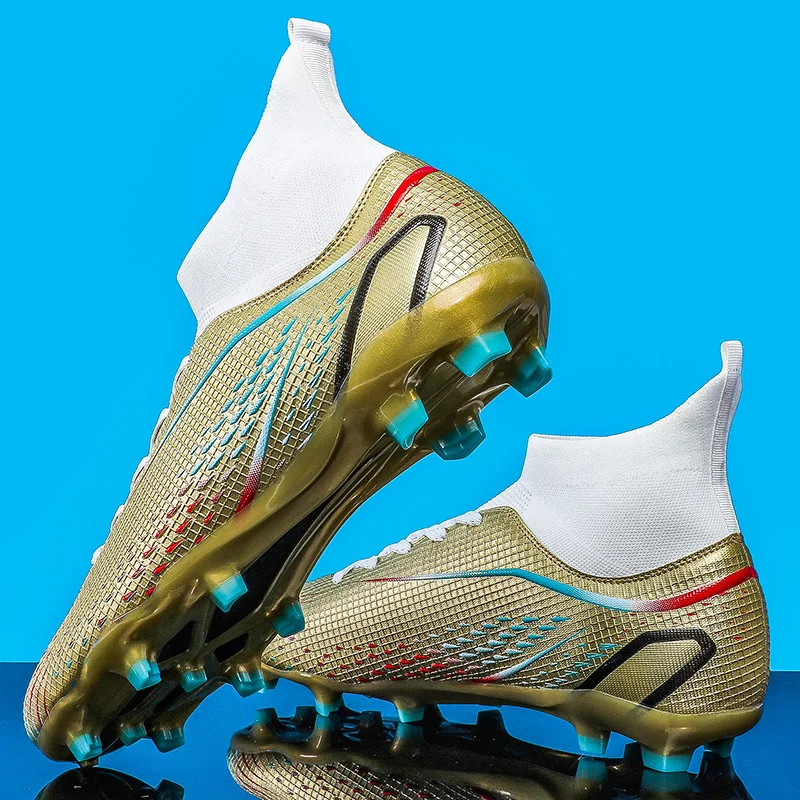 Professional Men's High Ankle Football Boots - Advanced Outdoor Soccer Cleats 2023 Edition