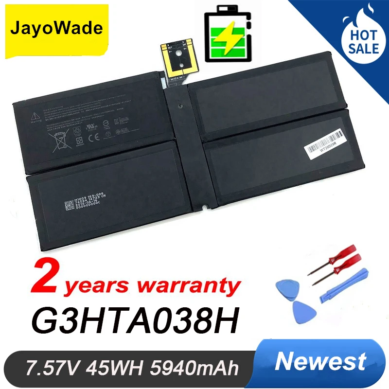 

Аккумулятор для ноутбука G3HTA038H DYNM02, батарея для планшета Microsoft Surface Pro 5 1796, 7,57 в, 45 Вт/ч, 5940 мАч, батареи для ноутбука G3HTA038H