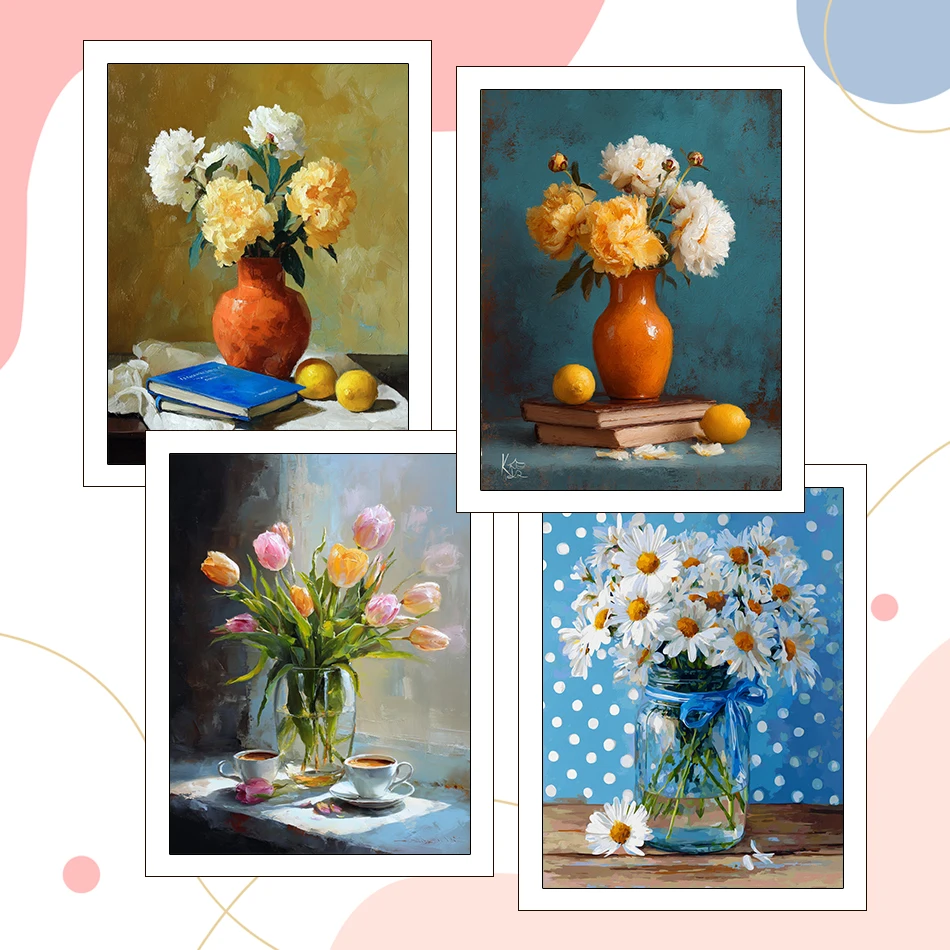 Floral Paint-By-Numbers Kit 1