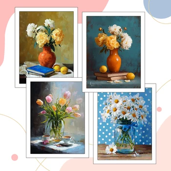 Floral Paint-By-Numbers Kit 1