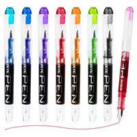 Straight Liquid Fountain Pens，Disposable Fountain Pens, for WritingQuick-Drying Ink Pen, Smooth-Writing Multicolor Art Supplies 1