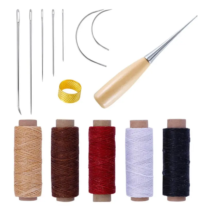 Leather Craft Tool Kit Leather Craft Tools 14Pcs Leather Craft Sewing Kit with Needles