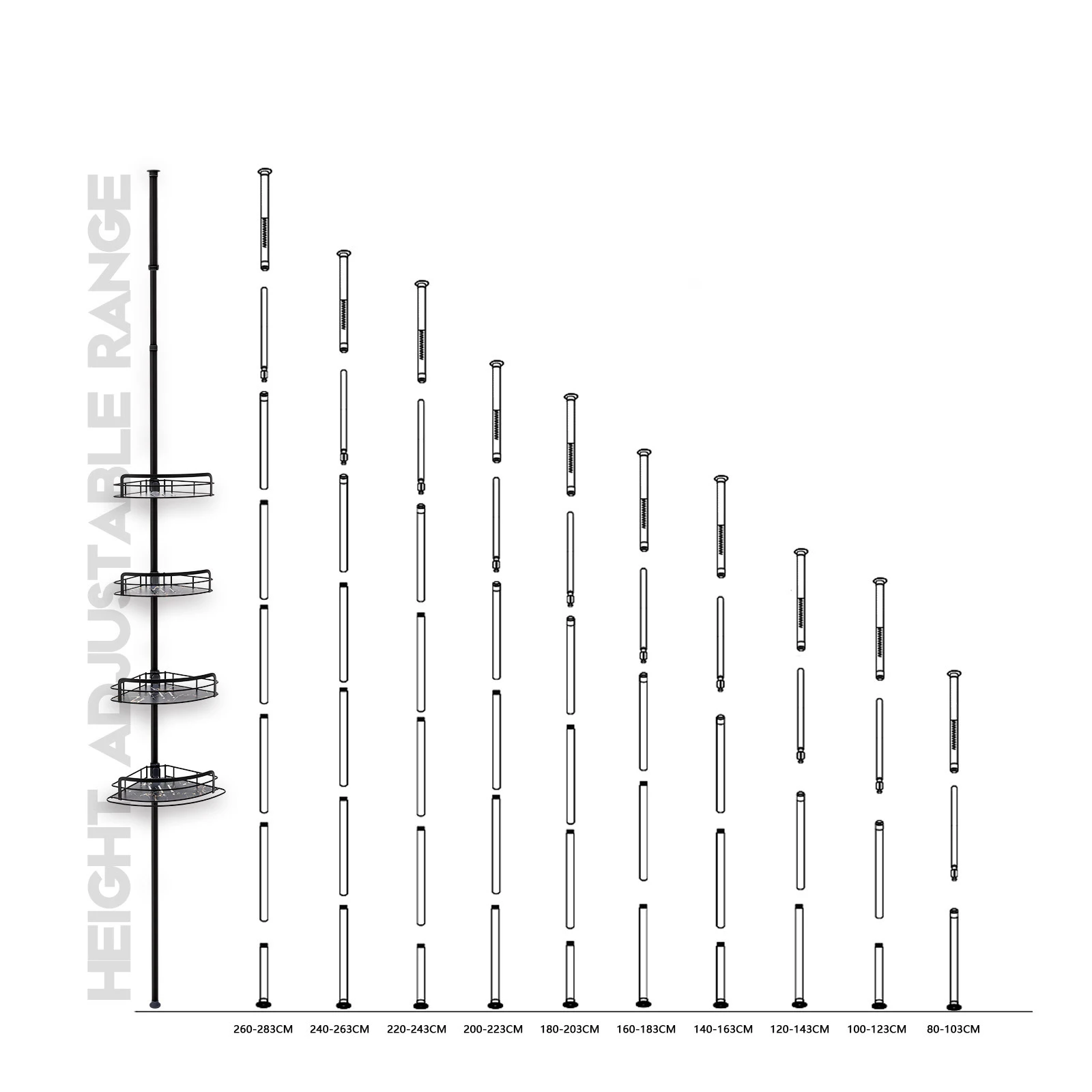 Shower Room Punch-free Floor-standing Top Rack Toilet Storage Rack Bathroom Triangle Rack Bathroom Accessories