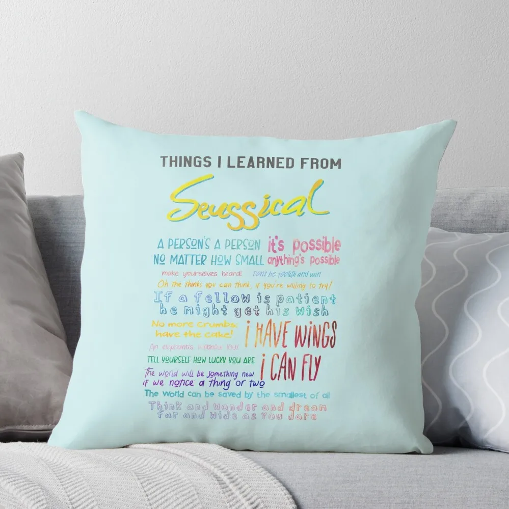 

Things I Learned from Seussical Throw Pillow Christmas Cushion For Home Decorative Cover For Living Room Ornamental Pillow