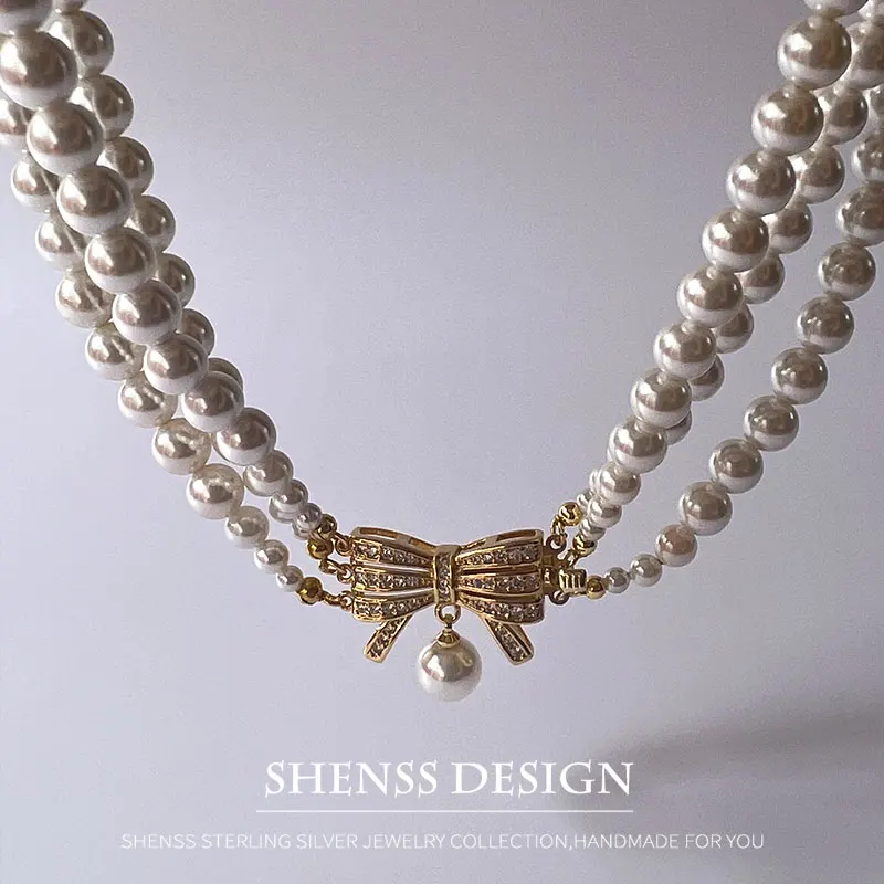 High Quality 6mm Shell Pearl Necklace With Copper Clasp for Women Wedding