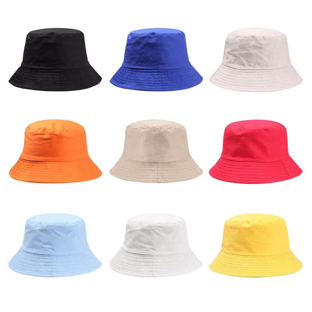 Bucket Hats Children Outdoor Summer Foldable Bucket Hats Sunscreen Cotton Fishing Hunting Cap Girls Basin Chapeau