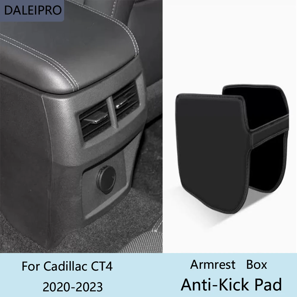 

Car Rear Armrest Box Anti-Kick Pad For Cadillac CT4 2020 2021 2022 2023 Microfiber Leather Protective Cover Accessories