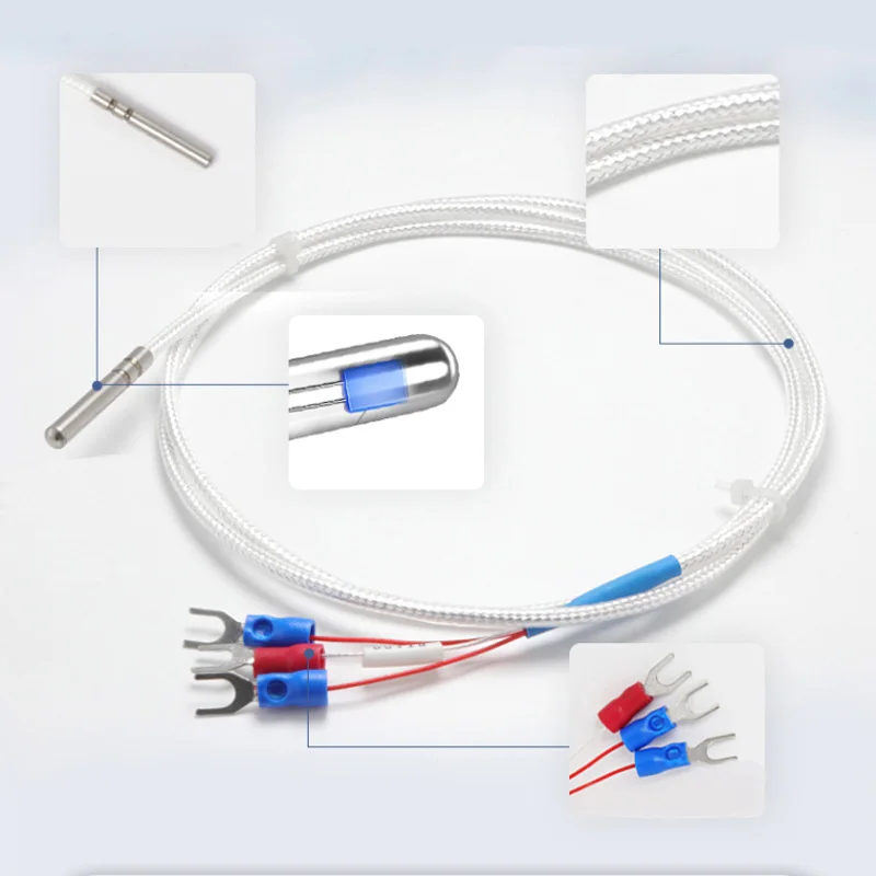 Stainless Steel PT1000 Temperature Sensor Thermocouple with 0.5/1/2/3-10M Cable Temperature sensing high temperature waterproof temperature sensor