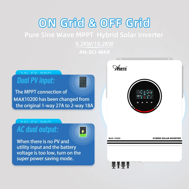 Hybrid Solar Inverter 6,2 KW 6200W 48V Reiner Sinus Welle Inverter MPPT  120A 230V Spannung Konverter Off grid Max PV 500V 3,6 KW - AliExpress