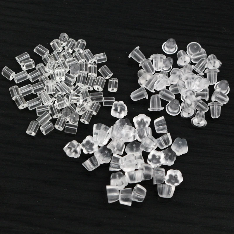 Mehrfarbige Matal- und Kunststoffohrringe Back Plug Cap Nagelzubehör Antiallergisches entzündungshemmendes DIY-Schmuckzubehör
