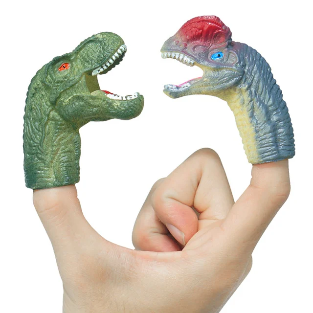 5pcs Mini Cartoon Realistic Dragon Dinosaur Finger Puppets Set Role Playing Toy Kids Tell Story Prop for Children 4