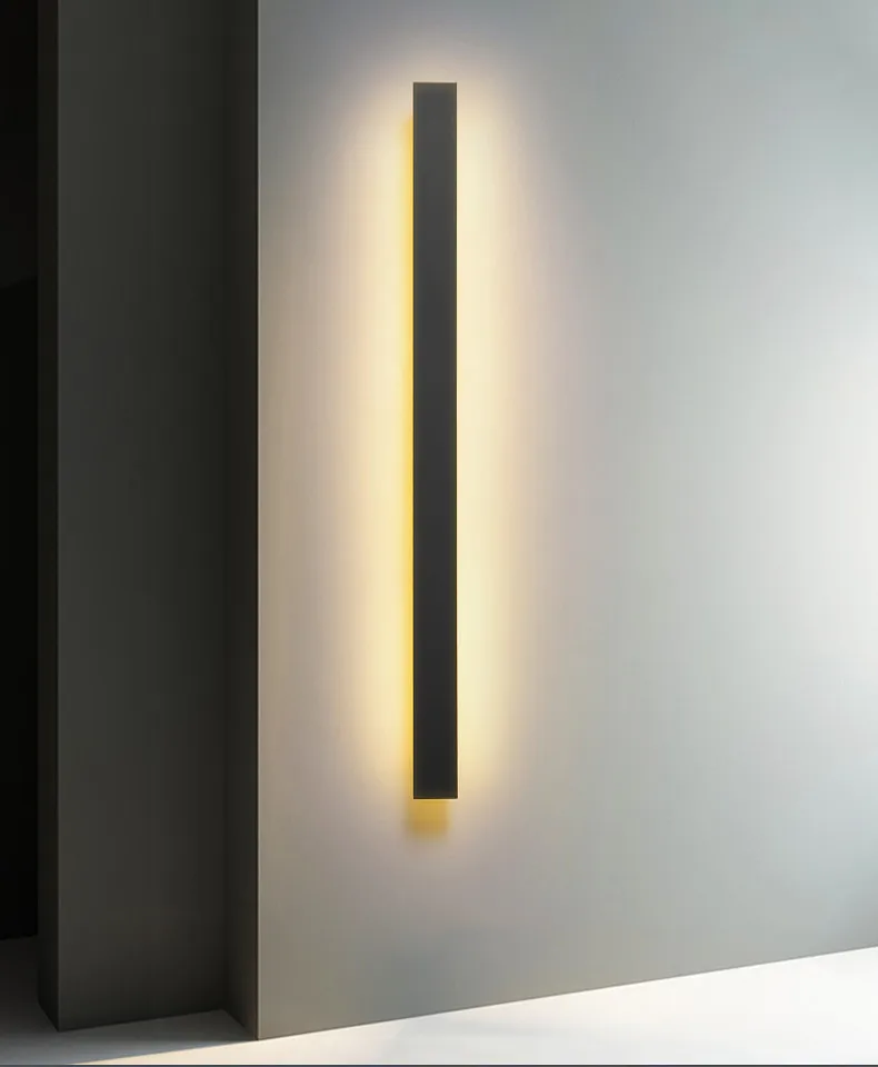 wall sconce lighting LED long wall lamp modern minimalist living room TV background wall strip lamp bedroom bedside lamp aisle line lamp wall mounted lights