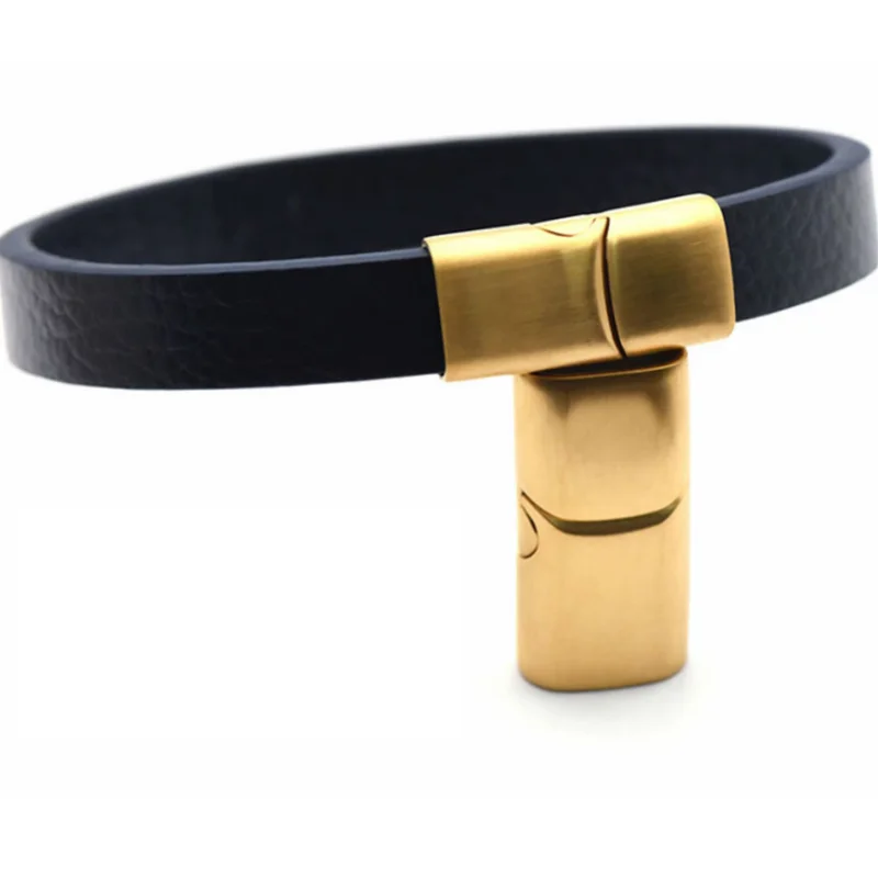 10pcs 스테인레스 스틸 마그네틱 Clasps 구멍 12*6mm 8*4mm 10*5mm 가죽 코드 팔찌 자석 버클 Diy 쥬얼리 걸쇠 만들기