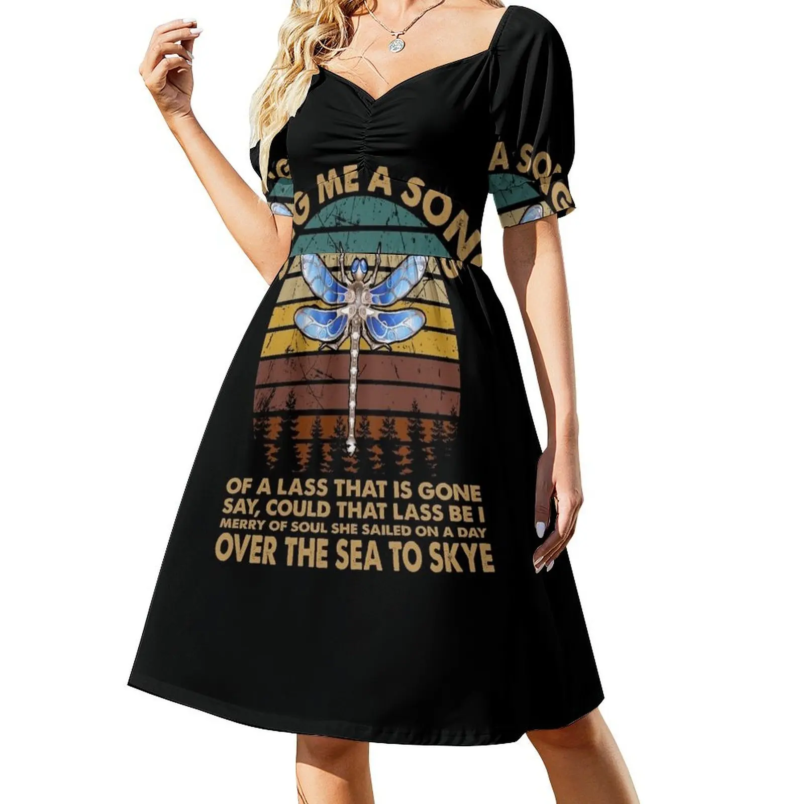 

Vintage retro over the sea outlander art film for fans Sleeveless Dress beach dresses prom dresses