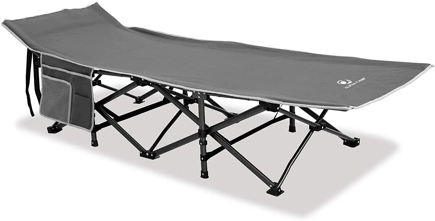 

Oversized Camping Cot Sleeping Bed Portable with Carry Bag