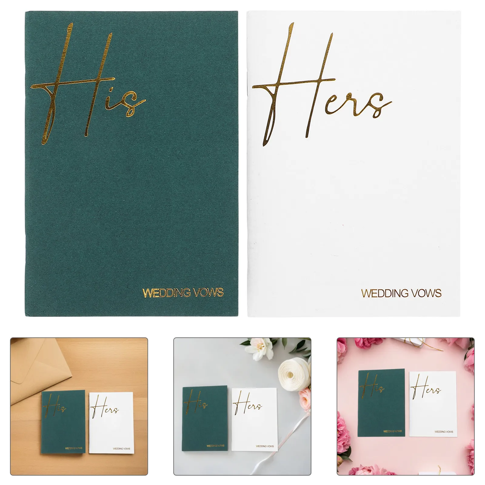 신부 신랑을 위한 2개의 편리한 서약서, 결혼 서약 노트, 서약서, 파티, 결혼식
