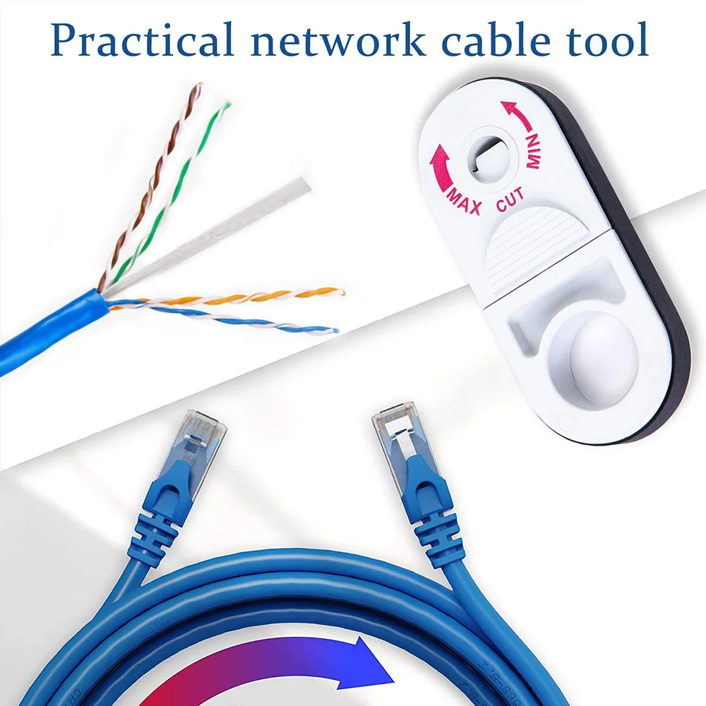 범용 케이블 스트리퍼, Cat5E/Cat6/Cat7/Cat8 및 동축 케이블용 와이어 스트리핑 도구