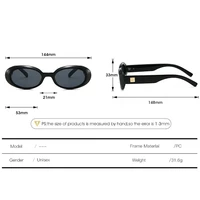 Lunettes de soleil ovales classiques pour femmes et hommes, monture optique, lunettes de fête, lunettes de marque de créateur de luxe, lunettes Hip Hop Cool, UV400, nouveau 5
