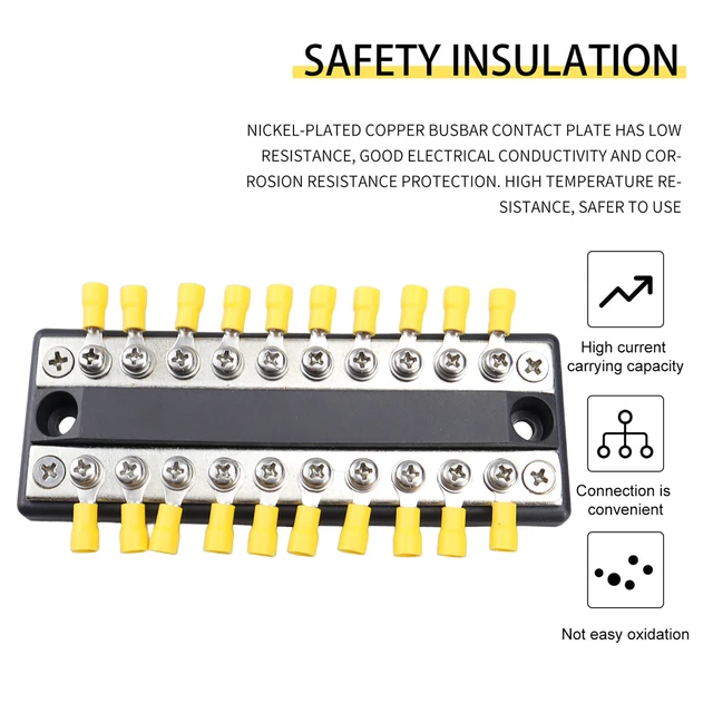 10-Wege-20-Wege-Sammelschienenklemmenblock 100a Klemmen block Strom  verteilungs block Termianl Sammel schiene 12-48V Sammel schienen strom  gehäuse - AliExpress