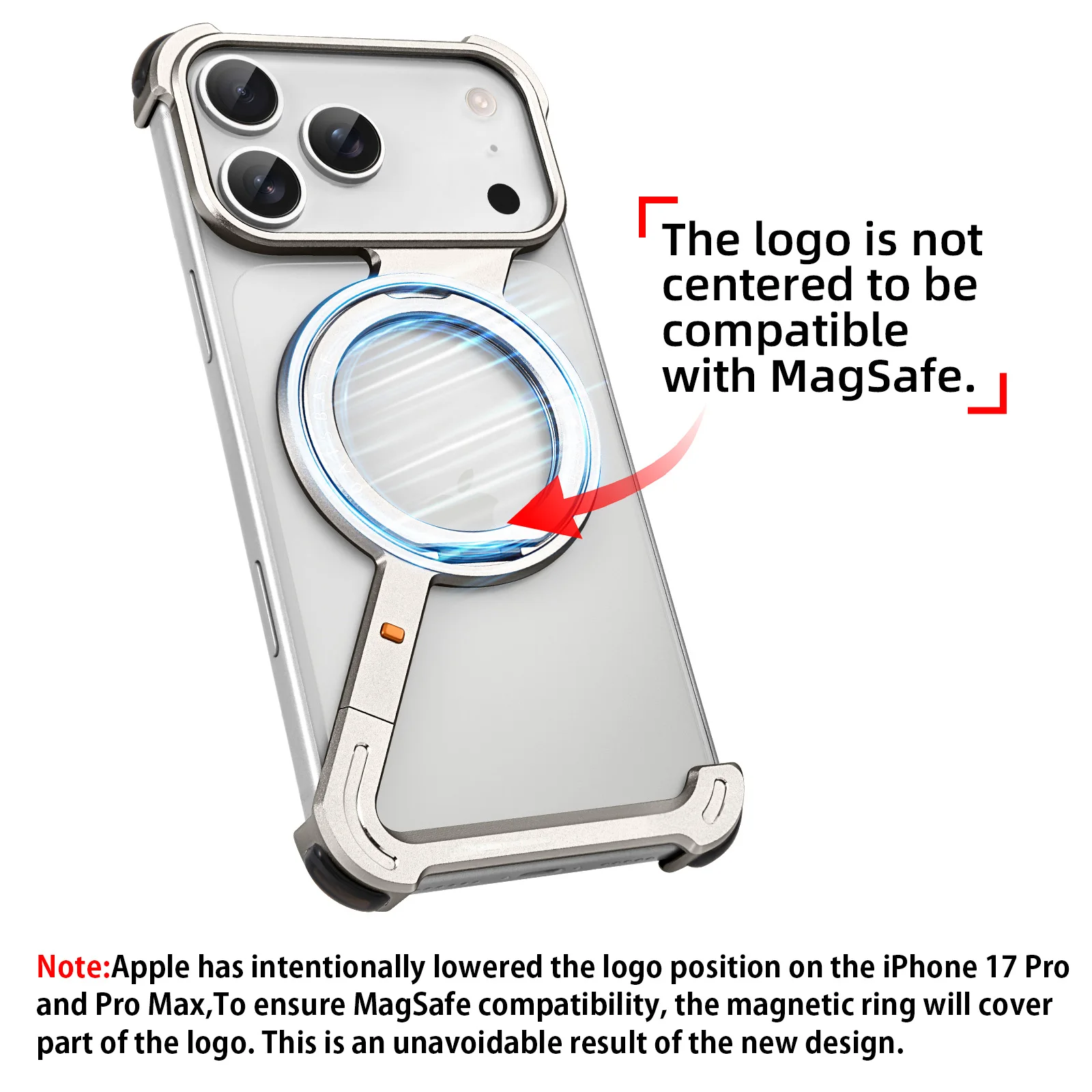 Eary Z Case for iPhone 17 Pro Max Air Phone Case Frameless with 360°Rotation Magnetic Stand Magsafe Shockproof Protective Cover