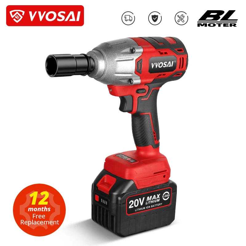 VVOSAI MTSeries 600N.m 20V Brushless Electric Wrench Socket Liion