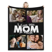Personalized Photo Blanket Customized Print on Demand Dropshipping Warm Throw Blankets for Boyfriend Girl 2