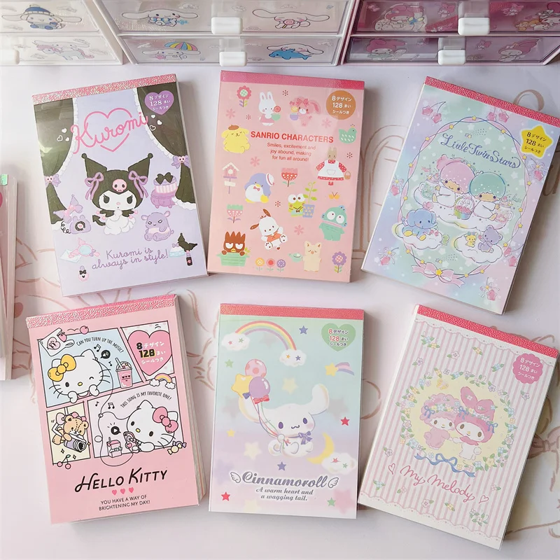 

Sanrioed Anime Kuromi My Melody Kittys Cinnamoroll Pochacco Kawaii Cute Student Hand Ledger Sticky Note Message Book Girl Gift