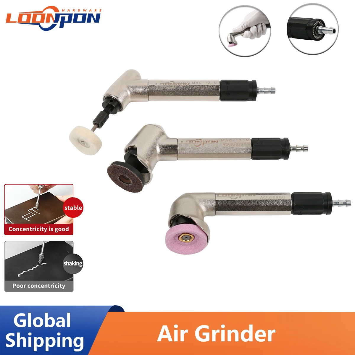 Loonpon Utensili Pneumatici Die Grinder Air Tool Smerigliatrice Pneumatica Set Lucidatrice Per Rettifica Multifunzione