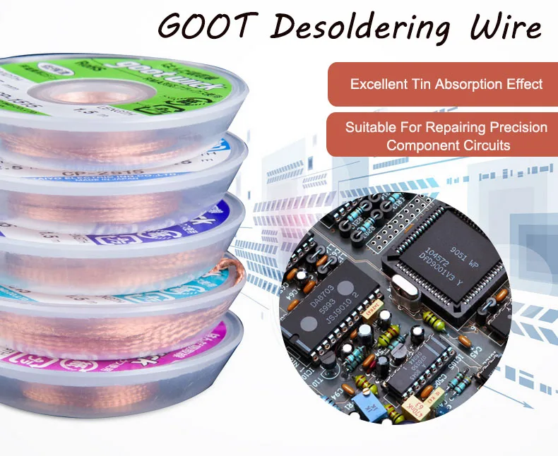 Desoldering Braid Soldering Tin Remove Goot Wick 3515 3015 2515 2015 1515 for Phone BGA PCB Welding Repair