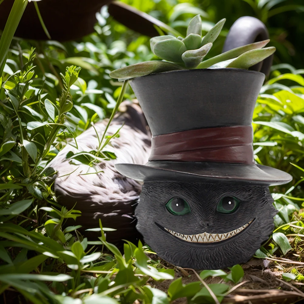 Black Cat Plant Pot Succulent Planter Best Gifts for Family Friends Cute Resin Planter Flower Planter for Indoor Outdoor