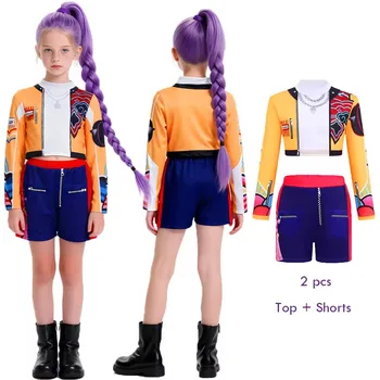 Girls Hunter Rumi Cosplay Costume Sets Fashion Girls Golden Mira Zoey Role-playing Outfits K-Pop Stage Performance Clothing Suit 1