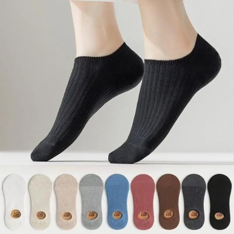 10 Paar/20 Stück Damen-Söckchen aus Baumwolle, bequem, unsichtbar, rutschfest, Fußsocke, lässig, Bonbonfarben, atmungsaktiv, kurze Socke – Detail 1
