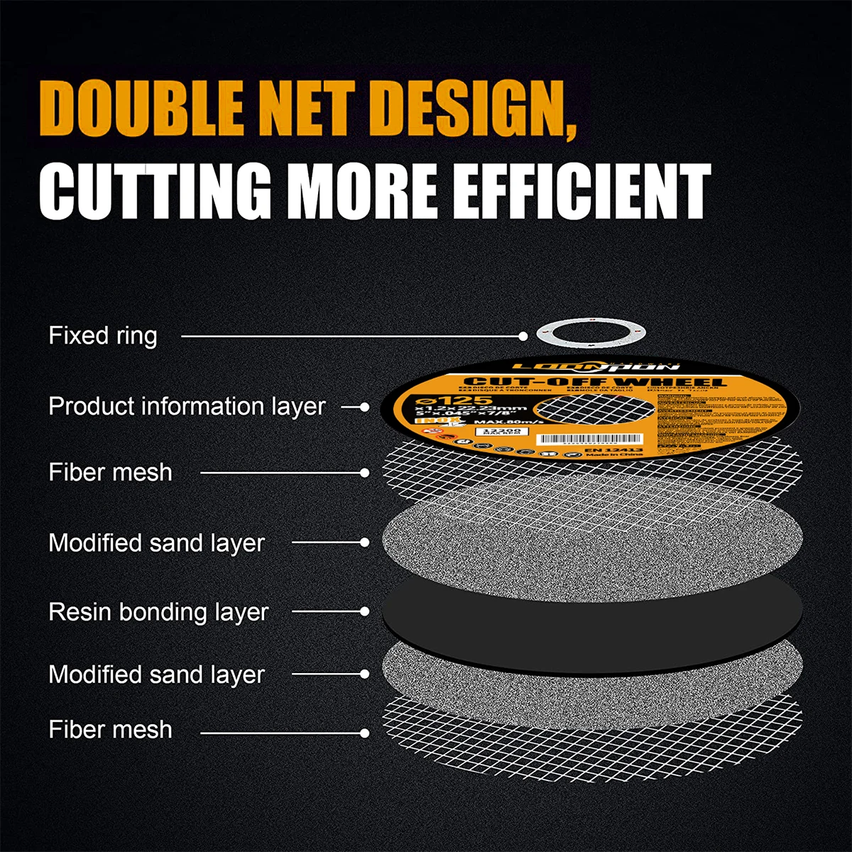 Cutting Disc Resin 125mm Cut Off Wheels Flap Sanding Grinding Discs Angle Grinder Wheel for Metal 4inch 15/25/40Pcs