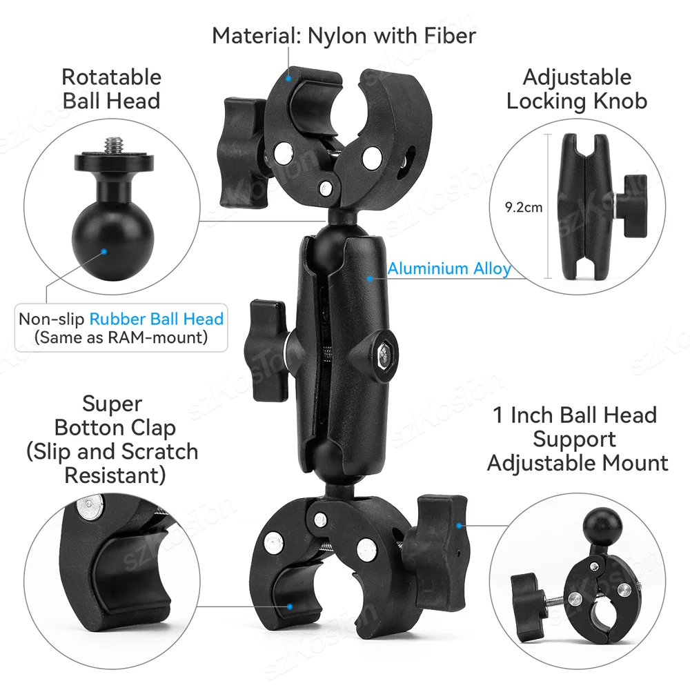 Vara Panorâmica de Selfie para Motocicleta Montagem Monopé Suporte do Guidão para Insta360 One x2 x3 Gopro Hero 12 11 Acessório de Bicicleta - Image 4