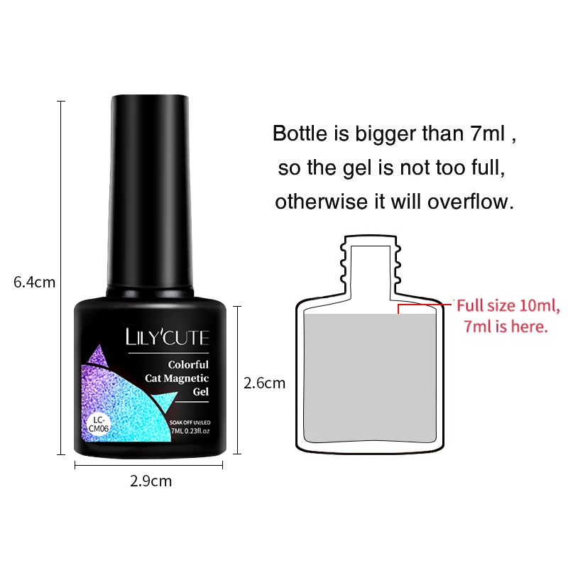 LILYCUTE 7ML Double Light Cat Magnetic Gel Polish Nail Art Sparkling Rainbow Gel Nail Polish Semi Permanent UV Magnet Gel Esmalt images - 6