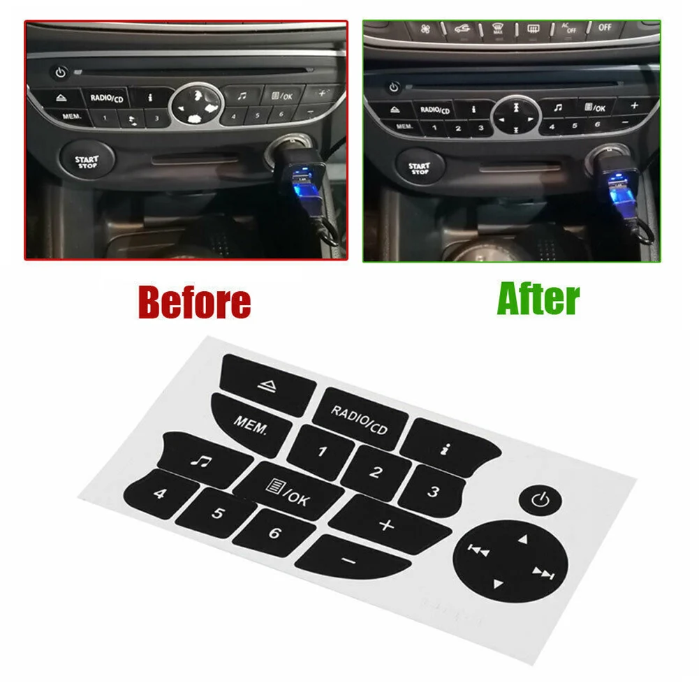 

Car Button Repair Stickers CD Radio Audio Button Repair Decals *Stickers Decorations --Car Accessories For** Megan Clio