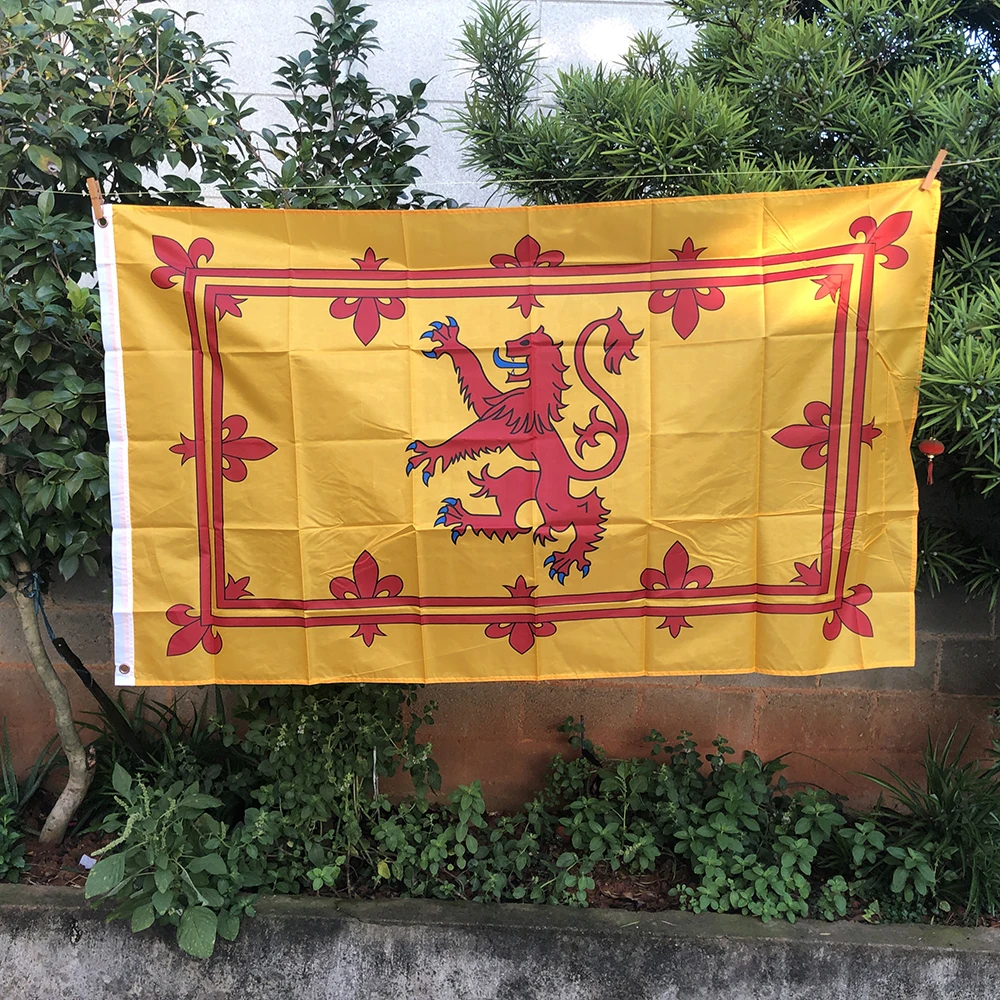 Z-One Bandiera 3X5 Ft Sotland Galles Royal Lion Ramping Scozia Flag 90X150Cm Poliestere Appeso Doppio Lato Indoor Outdoor Banner