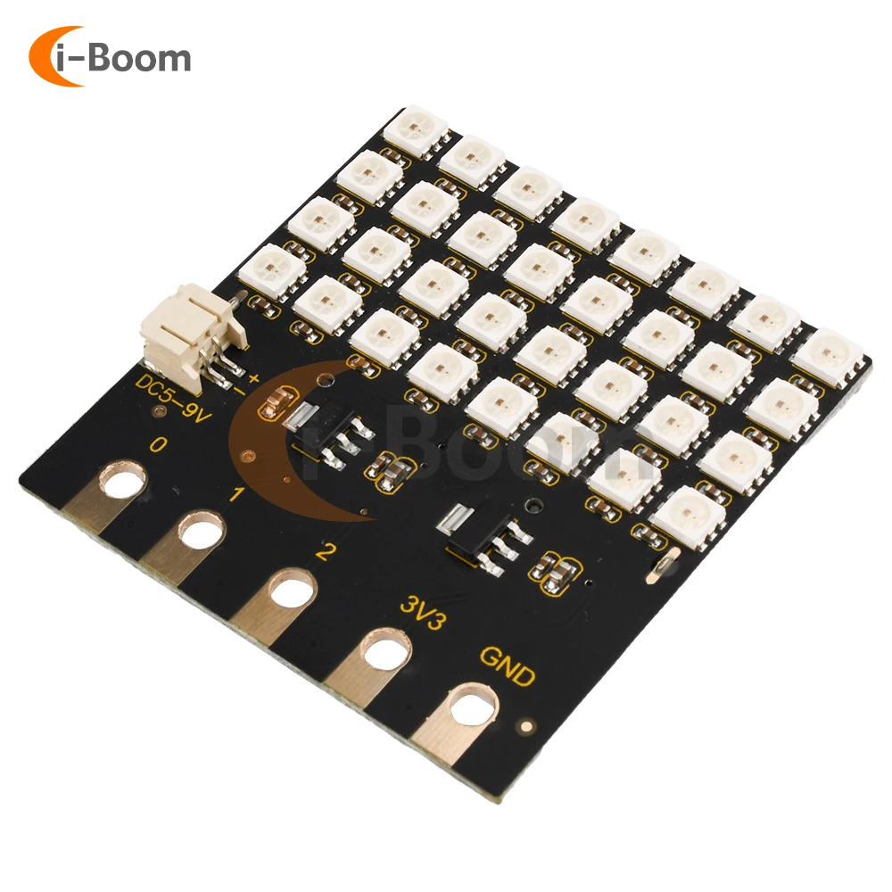 

1PC SK6812 DC 5V~9V P2.5 Smart Full Color LED Display Module 62*60*10mm 32-bit Rectangular Lattice For Micro: Bit Control Board
