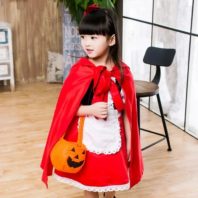Princess Dress Party Dress Children Cos Masquerade Girls Costumes Festival Performance Costumes Little Red Riding Hood cosplay costume riding hood costume