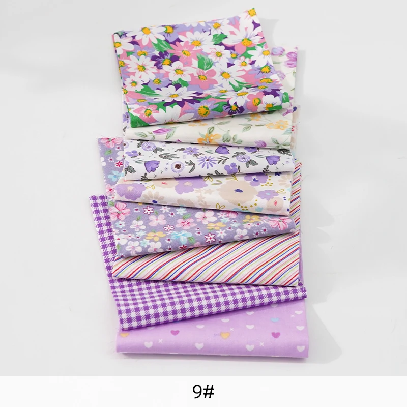 Cotton Patchwork Fabric Rose Print Squares - 25x25cm Quilting Twill for DIY Sewing and Crafts