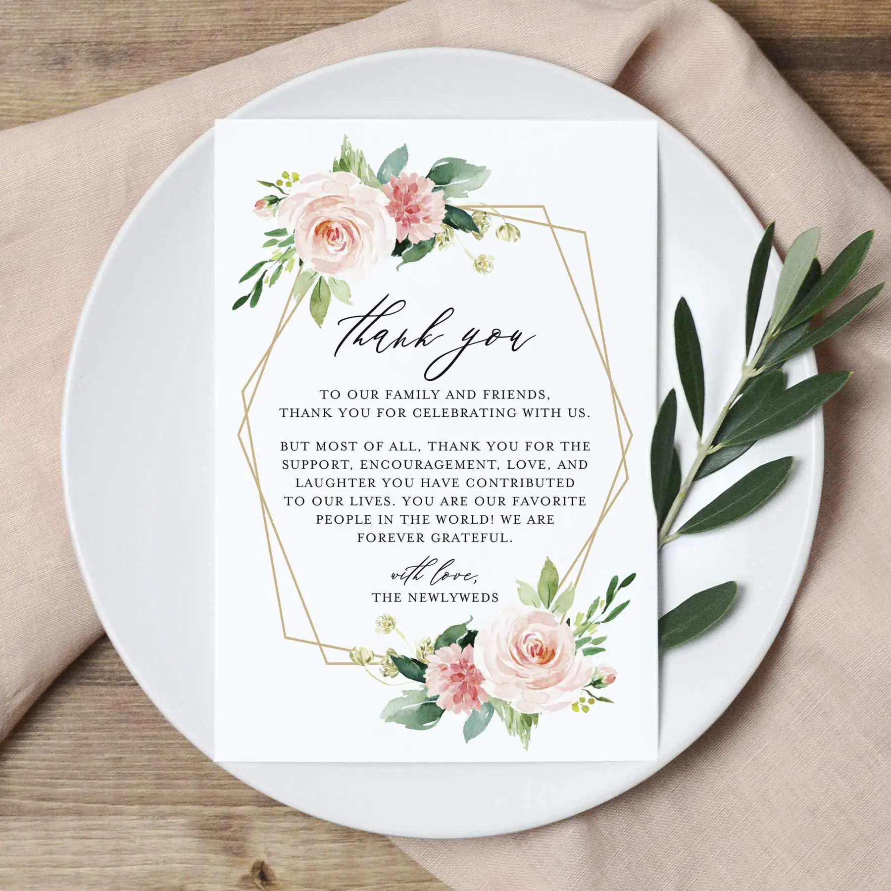 50pcs Wedding Appreciation Cards Wedding Ceremony Decorations Party Decorations Birthday Celebration Event Decoration Cards