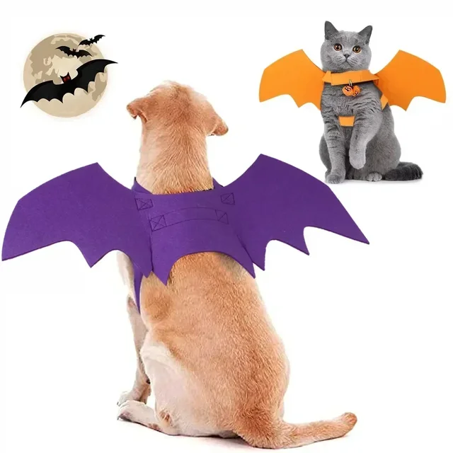 Fashion Cat Clothes Bat Wings Funny Dog Costume Artificial Wing Pet Cosplay Prop Halloween Christmas Cat Costume Pet Products 2
