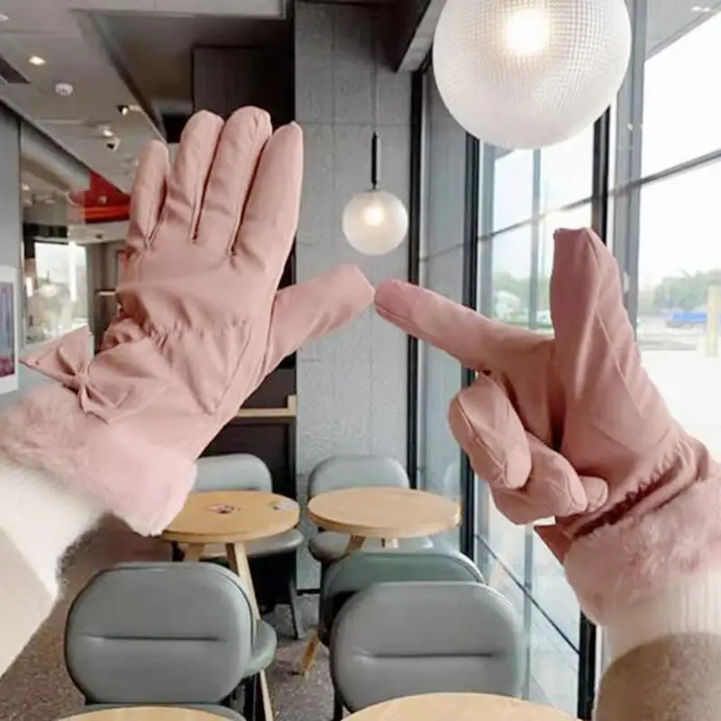 Gloves Women's Winter Riding Ski Warm Plus Thickened Cold Windproof De Gloves For Winter Outdoor Gloves