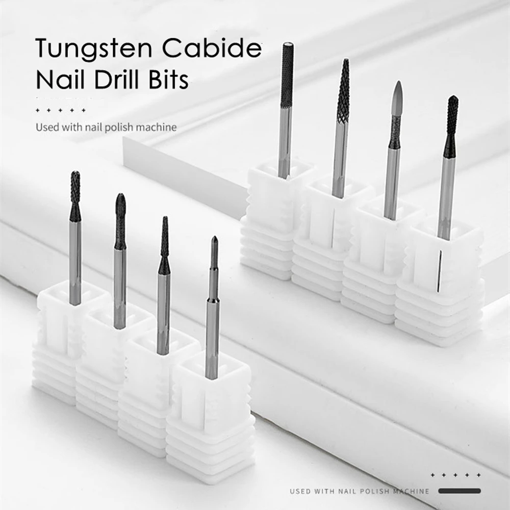 Tungsten Nail Drill Bits Nail Sander Tips for Manicure Pedicure Tornado Flame Bit for Cuticle Remove Professional Nail Tools