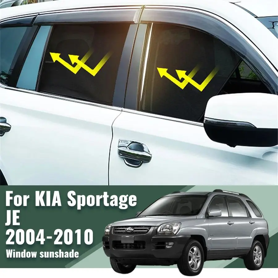 

Автомобильный солнцезащитный козырек для KIA Sportage JE 2004-2010, магнитная занавеска на лобовое стекло, занавеска на заднее боковое стекло, солнцезащитный козырек