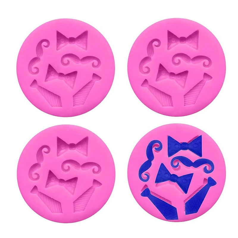 Mini-Fliegen, Schnurrbart, Bart, Krawatte, Fondantform, Ausstechformen, Vatertag, Süßigkeiten, Schokolade, Cupcake-Topper, Kuchen-Pop-Dekoration – Detail 12