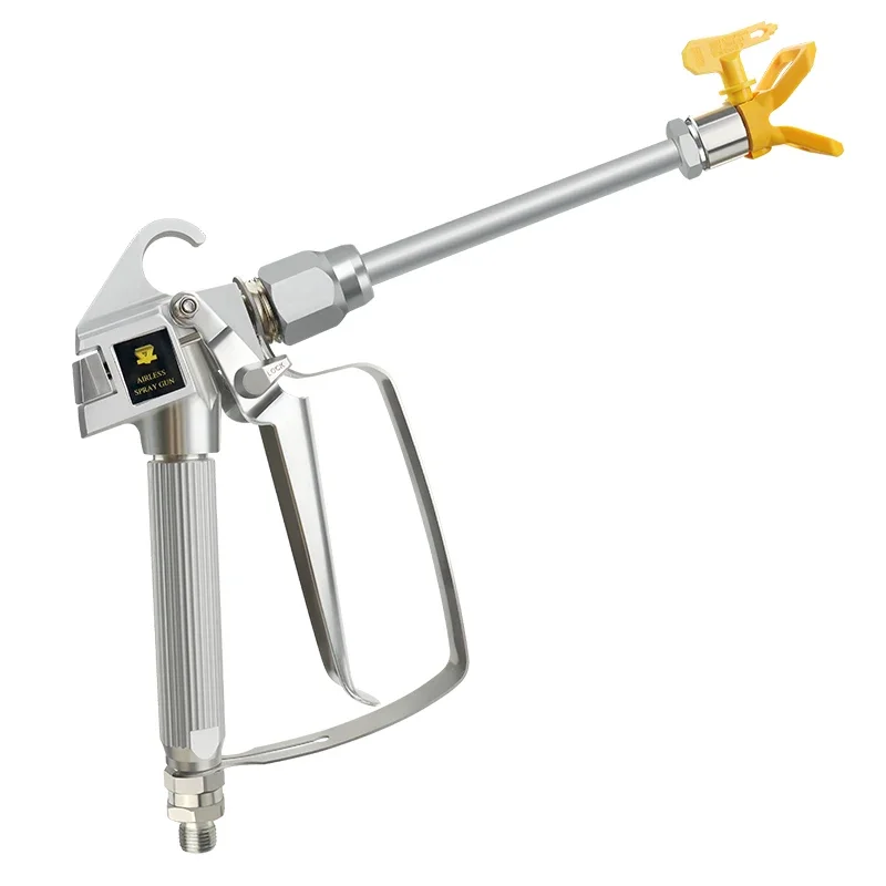 Airless Spray Gun with 10 Inch Extension Pole & 33 Feet Airless Paint Sprayer Hose，one 517 Tip，Spray Gun for Painting