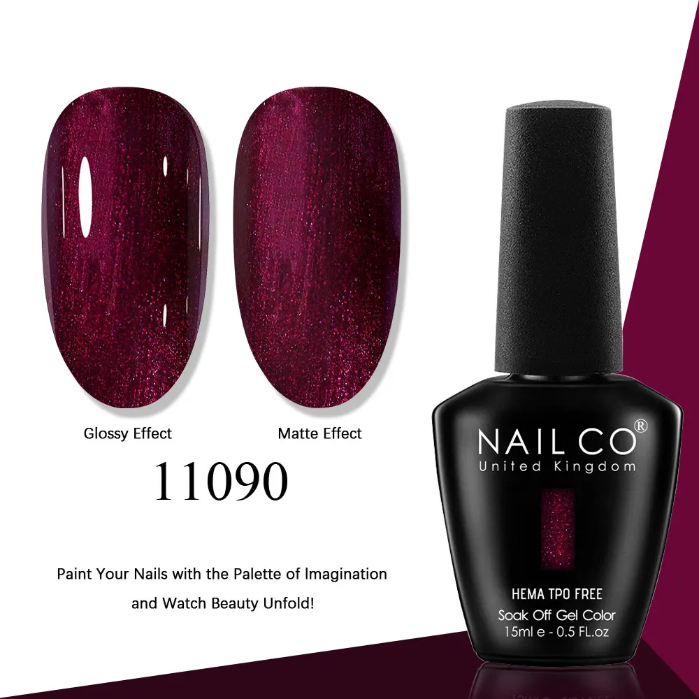 NAILCO Gel Nail Polish Pink Collection - 15ml Glitter & Nude UV LED Gel Varnish Set